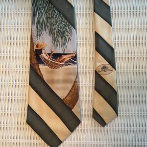 Vintage Tommy Bahama NeckTie 100% Silk Island Vacation Palm Tree